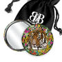 Wild Cat Tiger Pocket Mirror And Pouch, thumbnail 1 of 8