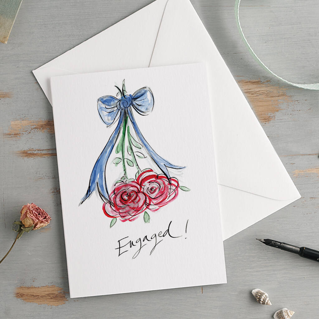 Engaged Card By Gabrielle Solly Illustration 6822