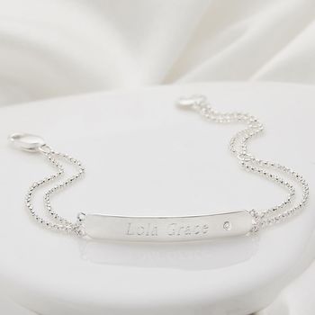 Personalised Sterling First Diamond Identity Bracelet, 6 of 8