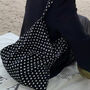 Black Polka Dot Various Straps Cotton Canvas Tote Bags, thumbnail 1 of 4