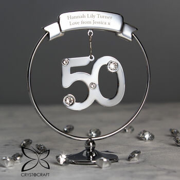 Personalised 50th Birthday Crystocraft Ornament, 2 of 3
