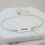 Sterling Silver Gemini And Engraved Name Bracelet, thumbnail 2 of 7