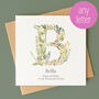 Personalised Botanical Initial Birthday Card – Any Letter, thumbnail 1 of 10