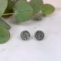 Round 925 Sterling Silver Druzy Stud Earrings, thumbnail 1 of 5