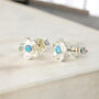 Sterling Silver Opal Forget Me Not Stud Earrings, thumbnail 2 of 8