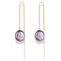 Purple Baroque Pearl Threader Earrings, thumbnail 2 of 4