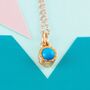 Turquoise Rose/Gold Plated Sterling Silver Necklace, thumbnail 1 of 4