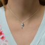 Silver Angel Wing And Blue Topaz Pendant Necklace, thumbnail 1 of 3