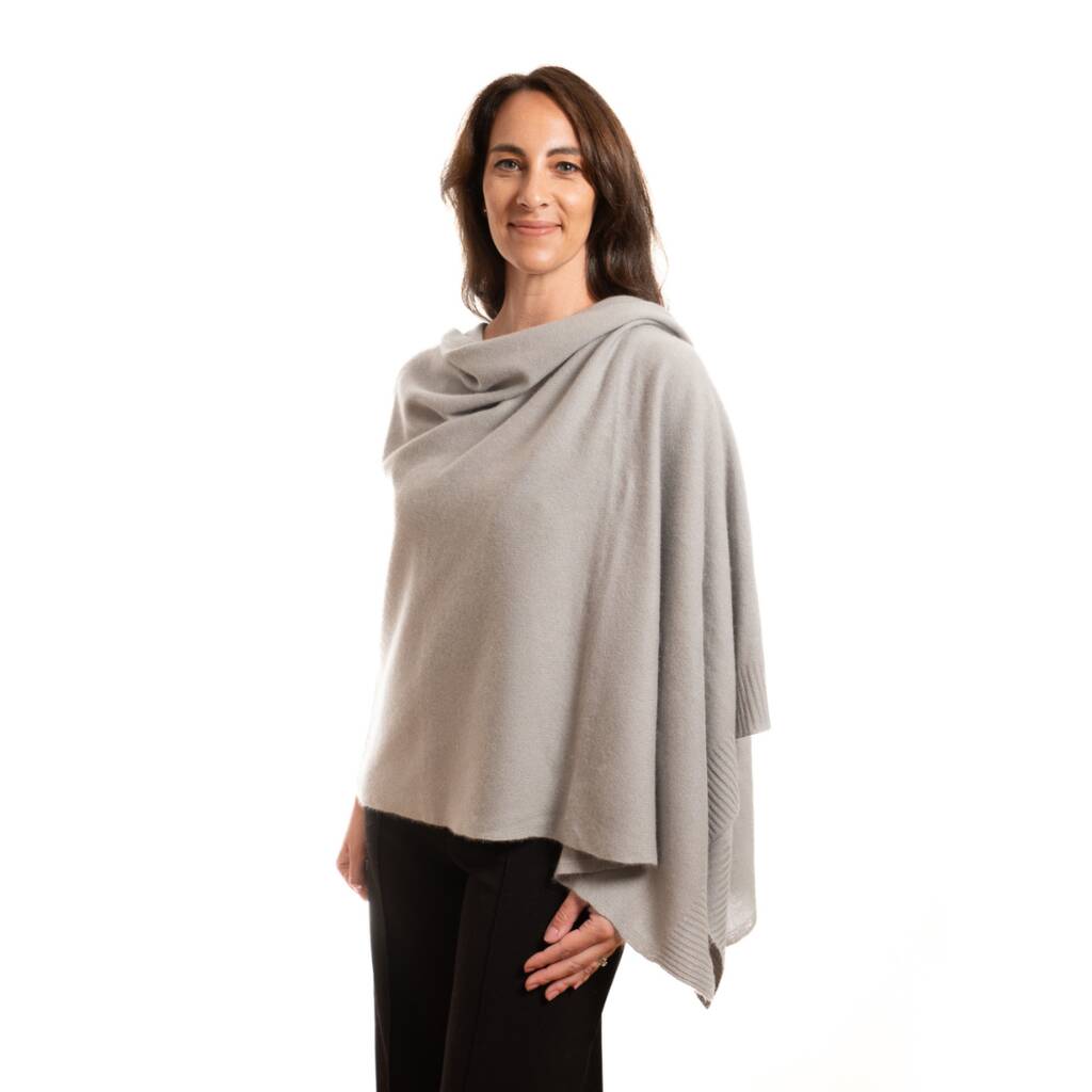Grey 100% Pure Cashmere Travel Wrap Gift Boxed By Mimi & Thomas ...