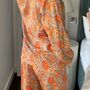 Handmade Silk Pyjamas Long Sleeve Orange Paisley, thumbnail 11 of 12
