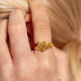 Brushed Heart Gold Vermeil Plated Signet Ring, thumbnail 1 of 7