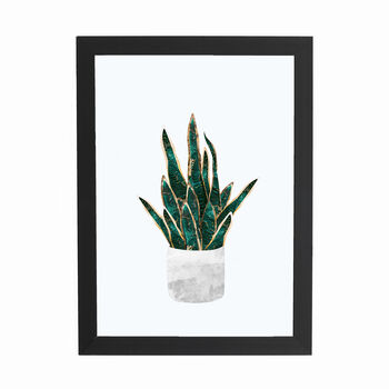 Snake Plant Gold Green Wall Art Print, 3 of 5