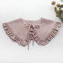 Dusty Pink Cotton Detachable Collar With Frill, thumbnail 2 of 5