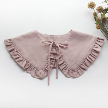 Dusty Pink Cotton Detachable Collar With Frill, 2 of 5