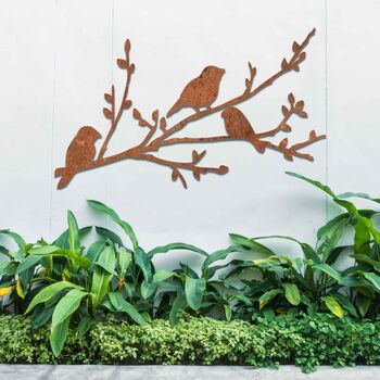 Rusty Metal Birds On A Branch Garden Gift Art Decor, 7 of 10