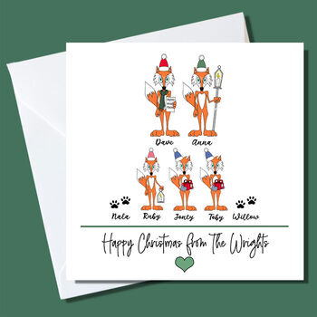 Personalised Fox Family Christmas Cards, 4 of 5