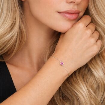 Personalised Sterling Silver October Birthstone Tourmaline Bracelet, 3 of 11