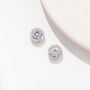 Silver Plated Crystal Round Stud Earrings, thumbnail 2 of 3
