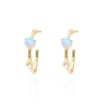 Celine Opal Hoop Earrings | 14 K Gold Plated, 2 of 6