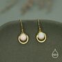 Opal And Circle Drop Hook Earrings In Sterling Silver, thumbnail 6 of 11