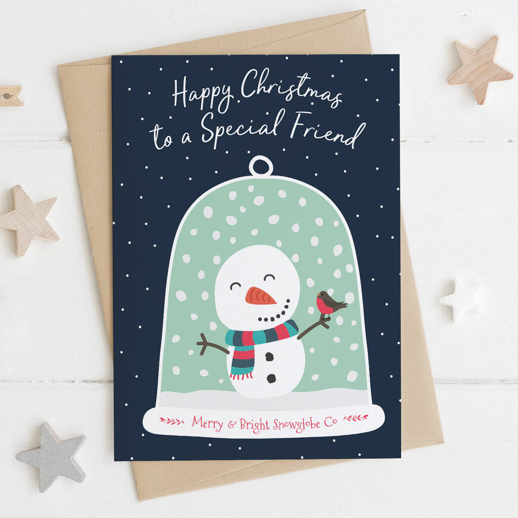 Special Friend Snowglobe Christmas Card By Wink Design 