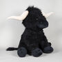 Extra Large Highland Black Longhorn Cow Soft Toy 60 Cm, thumbnail 1 of 2
