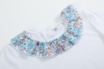 Edith Blue Floral Collar Top, 2 of 4