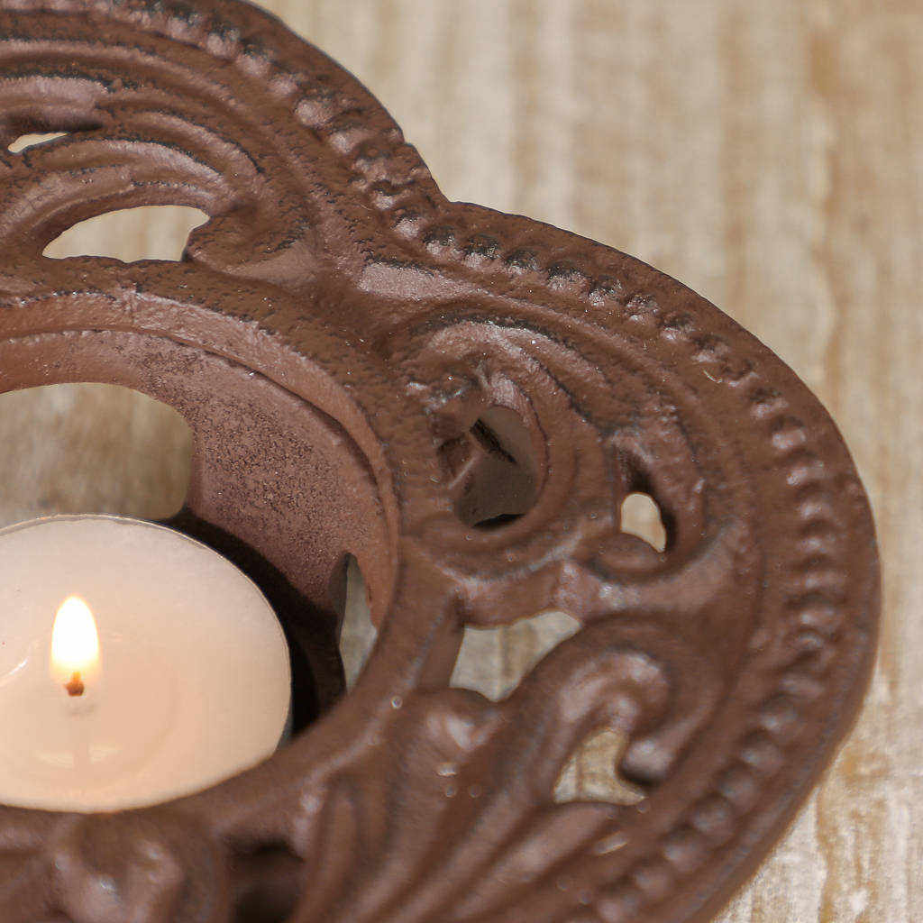 Heart Of The Home Cast Iron Tealight Holders By Dibor