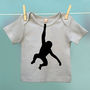 Monkey Tshirt Trio Twinning Tops For Dad Mum And Child, thumbnail 3 of 3
