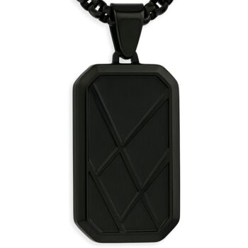 Personalised Men’s Contemporary Black Dog Tag Necklace, 5 of 6