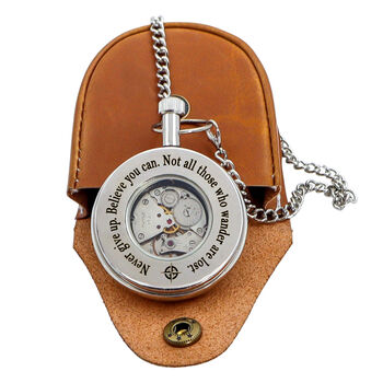 Personalised The St James Mechanical Pocket Watch With Case, 6 of 12