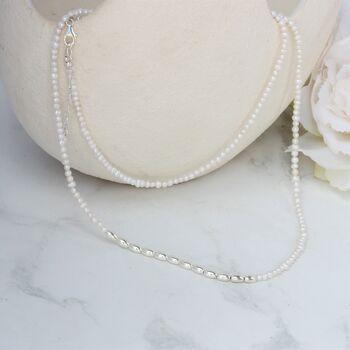 Long Pearl And Sterling Silver Necklace, 5 of 7