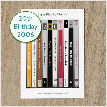 Personalised 20th Birthday Card Music CD Albums 2006, 7 of 7