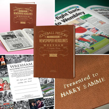 Wrexham Fc Football Personalised Gift Dragons Newspaper History Book, 8 of 12