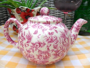 Two Cup Tespot In Pink Blossom Chintz Design, 6 of 9