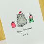 Personalised 'Christmas Cat' Hand Illustrated Card, thumbnail 3 of 6