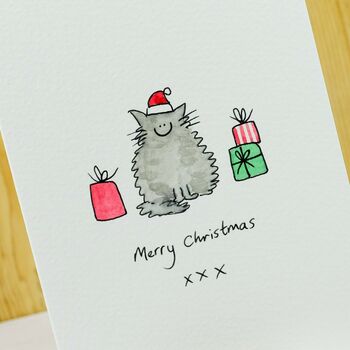 Personalised 'Christmas Cat' Hand Illustrated Card, 3 of 6