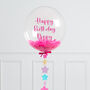 Personalised Pink Star Confetti Bubble Balloon, thumbnail 1 of 2