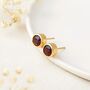 18ct Gold Plated Sterling Silver January Birthstone Stud Earrings – 7mm, thumbnail 1 of 7
