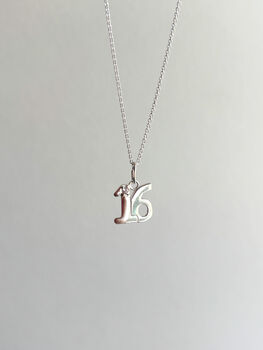 Sterling Silver 16th Birthday Pendant Necklace, 10 of 12