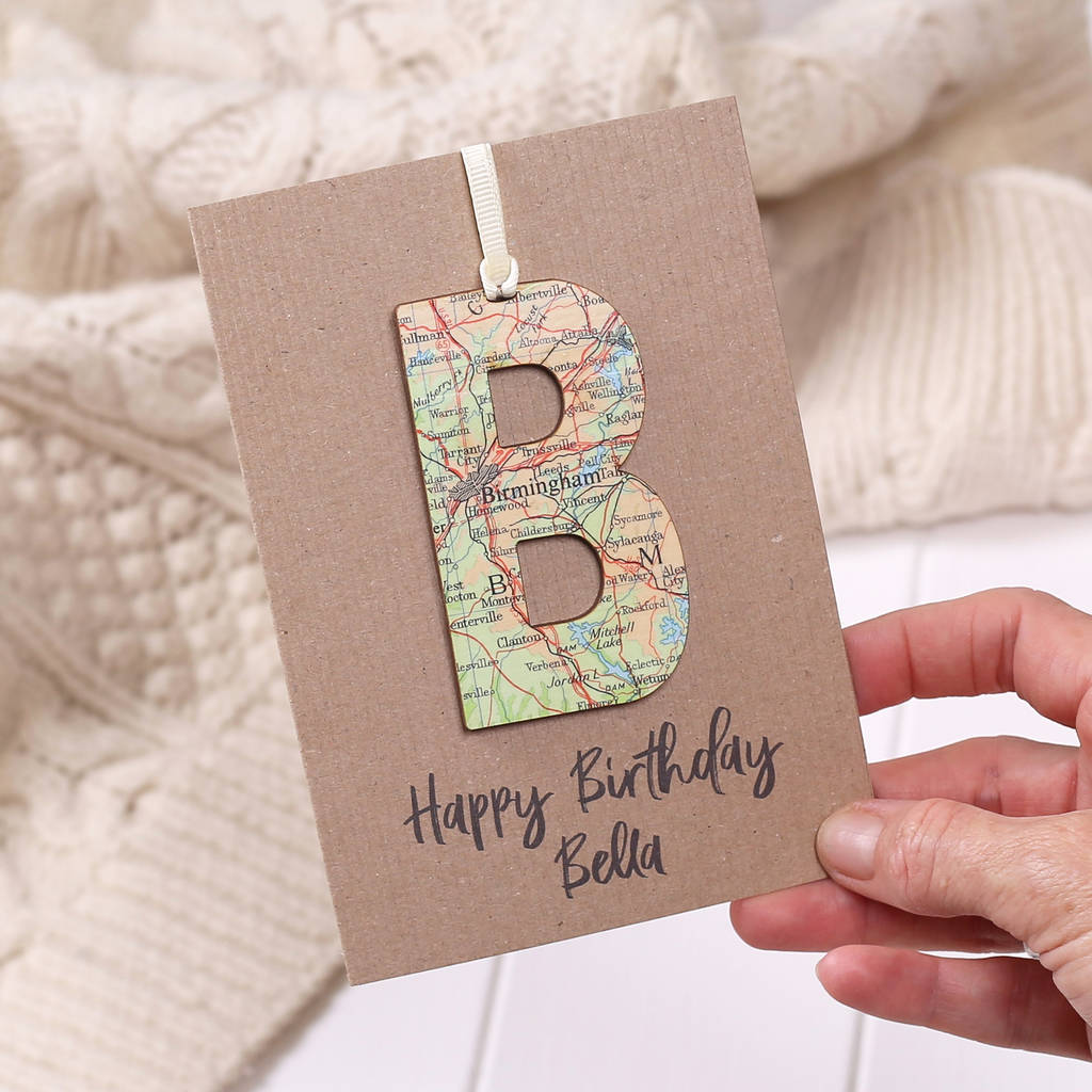 Personalised Map Keepsake Letter Birthday Card By Bombus