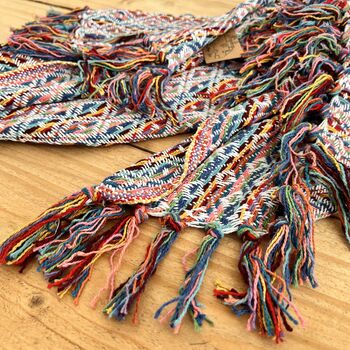 Hand Loomed Recycled Soft Rainbow Blanket Sofa Throw, 2 of 12