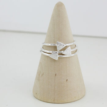 Sterling Silver Mini Triangle Charm Ring, 3 of 5