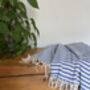 Blue Striped Design Cotton Bedspread, thumbnail 6 of 9