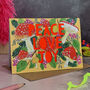 Peace Love Joy Mushroom Papercut Christmas Card, thumbnail 1 of 7