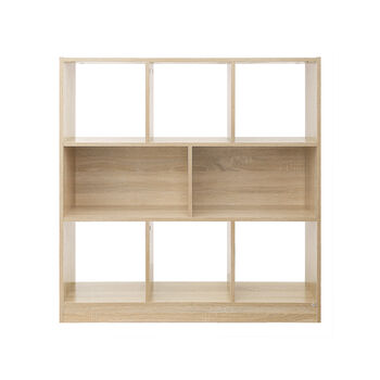 Eight Compartments Oak Wooden Bookcase Bookshelf, 4 of 8