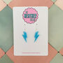 Light Blue Glitter Lightning Bolt Earrings Small And Large, thumbnail 7 of 10