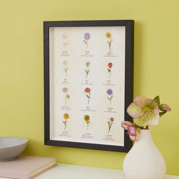 Framed Flowers Of The Month Wall Art Gift, 3 of 7