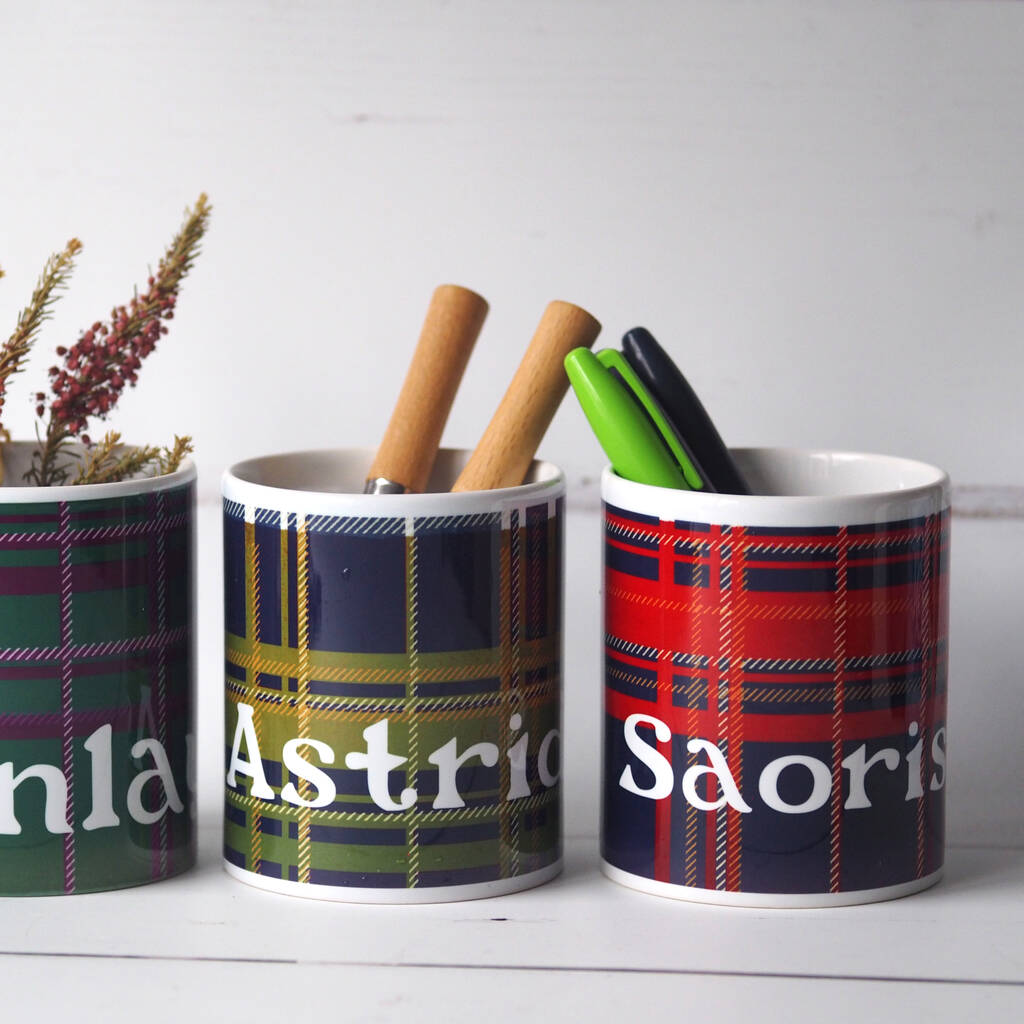 Personalised Tartan Ceramic Storage Pot, 1 of 3
