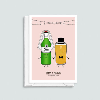 Favourite Drinks Personalised Wedding Card, 4 of 12